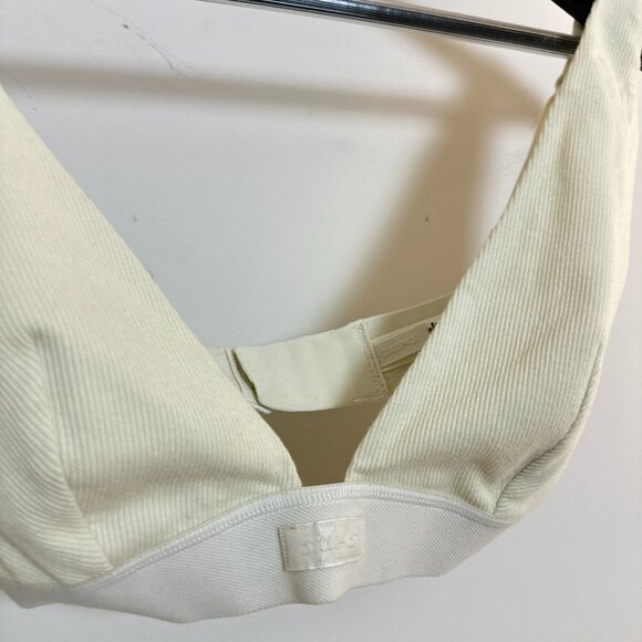 SKIMS Stretch Cotton Rib Plunge Bralette in Bone Size X-Large - Picture 4 of 6